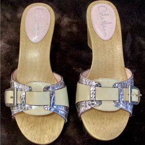 Cole Haan Women's Silver and Cream Sandals